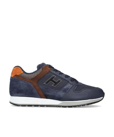 Hogan Panelled-leather Trainers In Black