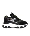 Hogan Panelled Low-top Sneakers In Black