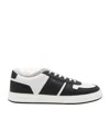 Hogan Round Toe Low Top Sneakers With Contrast Panels And Rubber Sole In Black