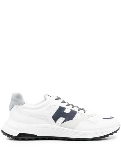 Hogan Hyperlight Laced H Punched Sneakers In White