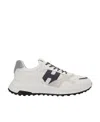 Hogan Hyperlight Laced H Punched Sneakers In White