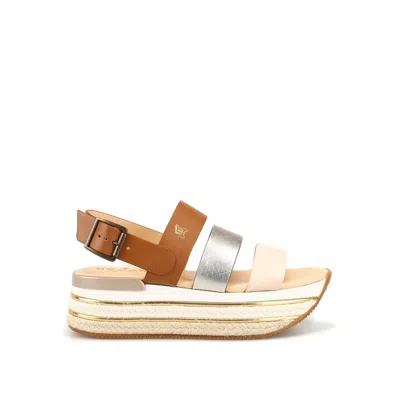HOGAN PANELLED PLATFORM SANDALS