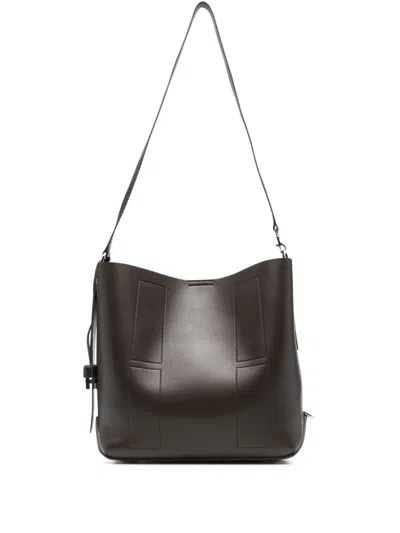 Hogan Panelled Shoulder Bag In Brown