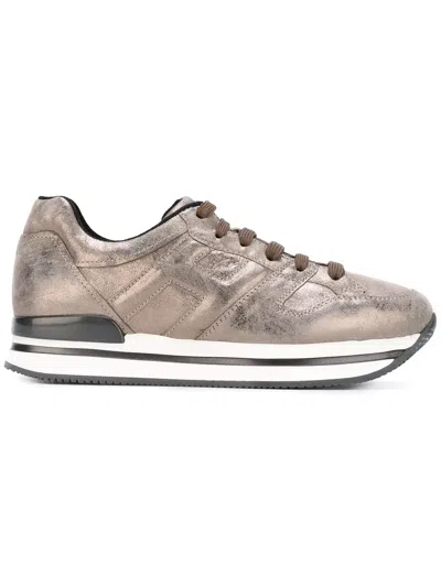 Hogan Panelled Sneakers In Silver