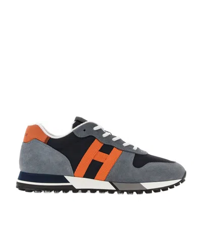 Hogan Panelled Suede Sneakers In Grey