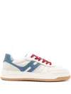 Hogan Panel Stitched Sneakers Perforated Toebox In White