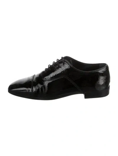 Pre-owned Hogan Patent Leather Oxfords In Black