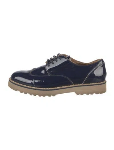 Pre-owned Hogan Patent Leather Oxfords In Blue