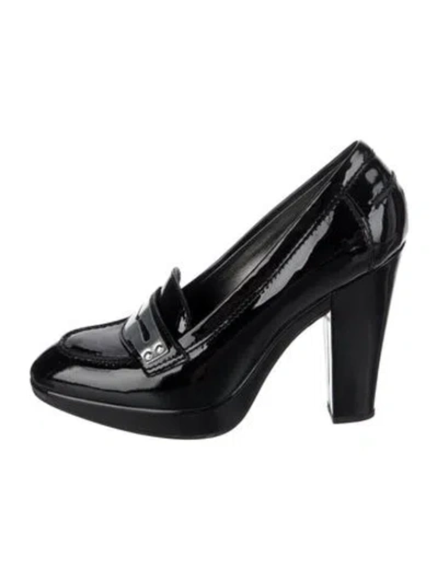 Pre-owned Hogan Patent Leather Pumps In Black