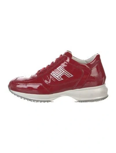 Pre-owned Hogan Patent Leather Sneakers In Red