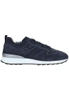 Hogan Perforated Blue Suede Sneakers In Blue
