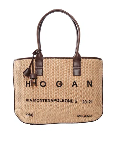 Hogan Address Shopping Piccola Tess Rafia In Brown