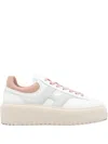 Hogan Chunky Platform Sneakers With Smooth And Textured Uppers In White