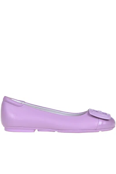 Hogan Placca Verniciata Ballerinas In Lilac