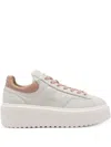 Hogan Chunky Platform Sneakers With Smooth And Textured Uppers In Neutral