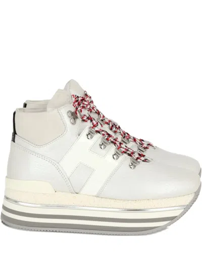 Hogan Platform Lace-up Sneakers In Gray