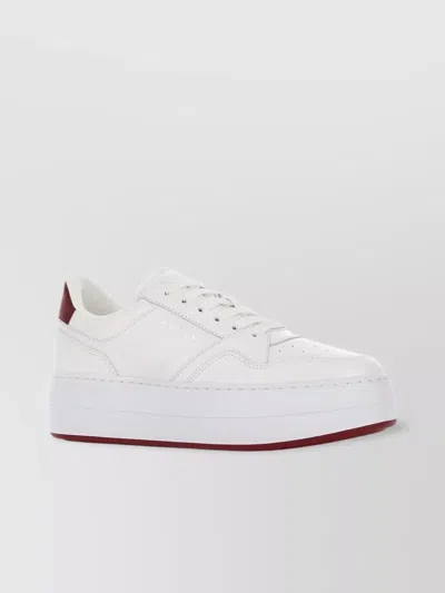 HOGAN PLATFORM LEATHER SNEAKERS RUBBER SOLE