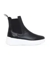 Hogan Platform Round-toe Boots In Black