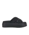 Hogan Cross Strap Platform Sandals In Black