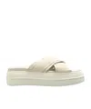 Hogan Leather Slides In Cream