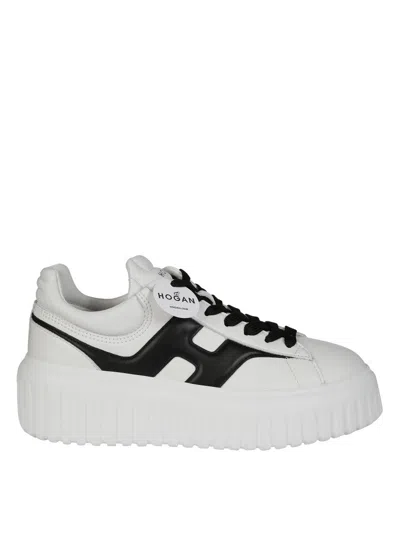 Hogan Platform Sneakers With Black Accents In White