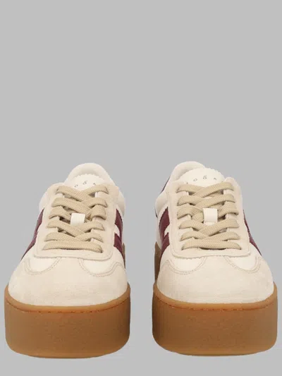 Hogan Platform Suede Sneakers In Neutral