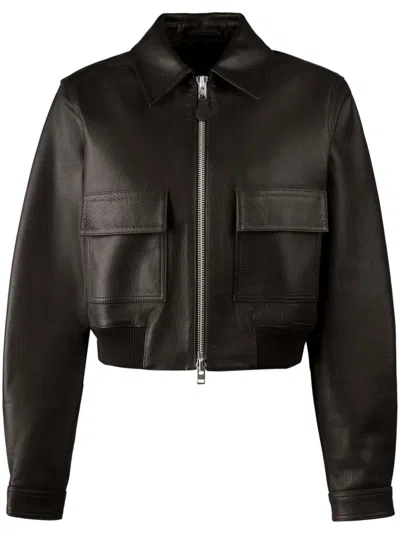 Hogan Jacket In Nappa Leather Black