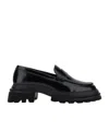 Hogan 10-storey Smooth Leather And Workwear Sole Loafers Shoes In Black