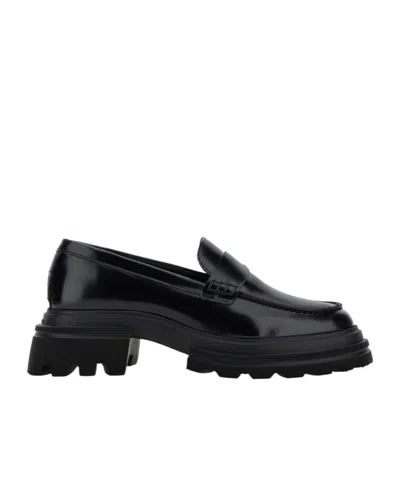 HOGAN POLISHED LEATHER LOAFERS