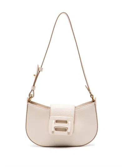 Hogan Pre H Bag Leather Shoulder Bag In Neutral