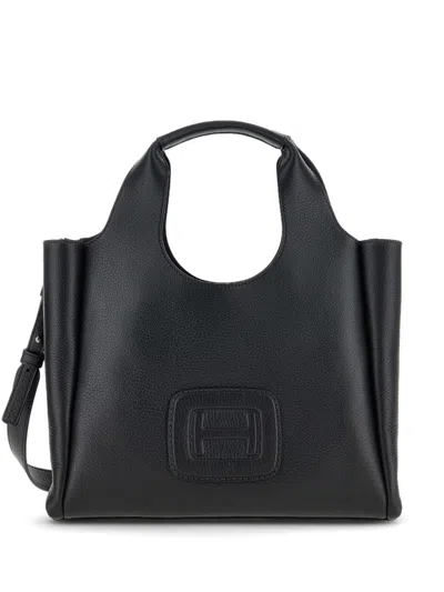 Hogan Pre H Bag Small Leather Tote Bag In Black