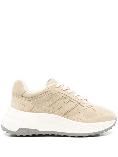 Hogan Pre H669 Leather Sneakers In Beige