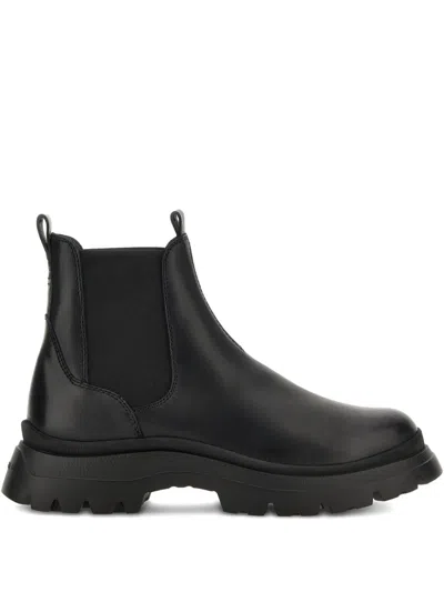 Hogan Pre H692 Leather Chelsea Boots In Black