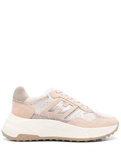 Hogan Pre Hi Fi Leather Sneakers In Pink