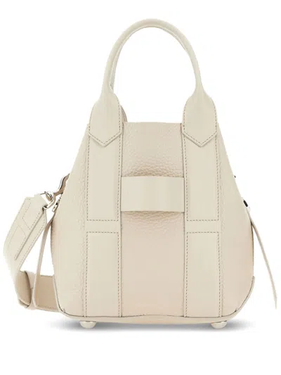 Hogan Pre Hogan Script Small Leather Tote Bag In Gold