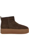 Hogan Ankle Height Platform Boots With Pull Tab In Brown
