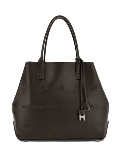 Hogan Pre Women's Script Medium Shopping Bag In Brown