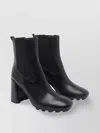 Hogan Pump Booties With Block Heel And Elastic Side Panels In Black