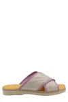 Hogan 660 Interwoven-raffia Slides In Lilac