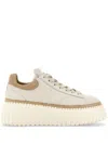 Hogan H-stripes Sneakers Featuring Raffia Stitching