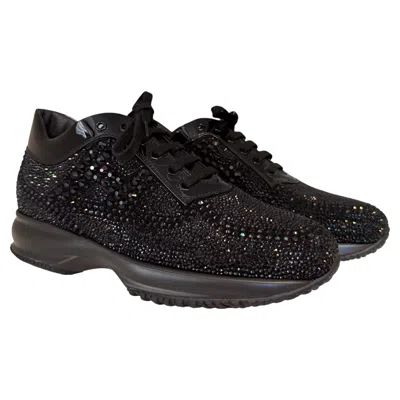 Pre-owned Hogan Rare  Atelier Interactive Black Strass Sneakers It 38.5