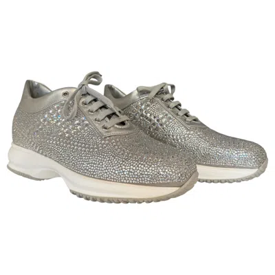 Pre-owned Hogan Rare  Atelier Interactive Strass Sneakers It 38.5 In Gray
