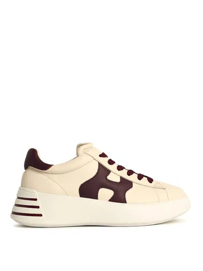 Hogan Rebel 564 Cream Leater Sneakers In Multi