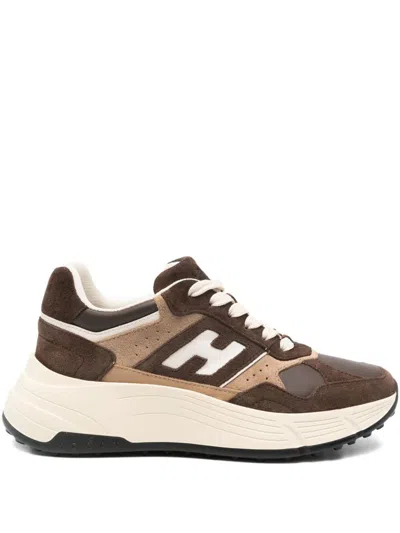 HOGAN HOGAN 'REBEL' CALF LEATHER SNEAKERS IN IVORY