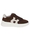 Hogan Suede Upper Sneakers With Rubber Sole In Brown