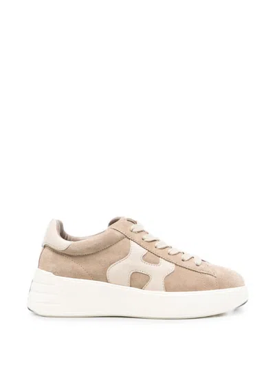 Hogan Rebel H562 Leather Sneakers In Brown