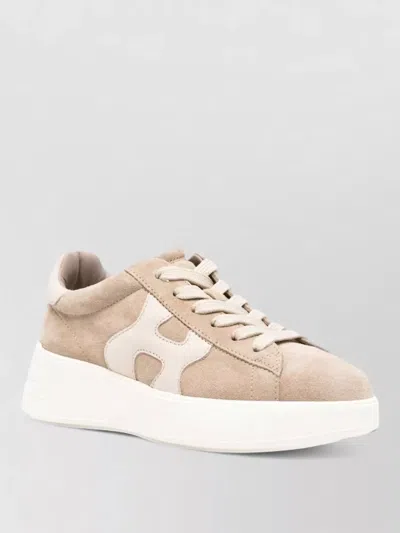 Hogan Logo-patch Platform Sneakers In Neutral
