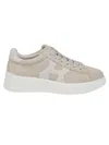 Hogan Low Top Sneakers With Rubber Sole And Suede Upper In Neutral