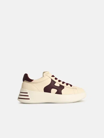 Hogan 'rebel H564' Cream Leather Sneakers In White