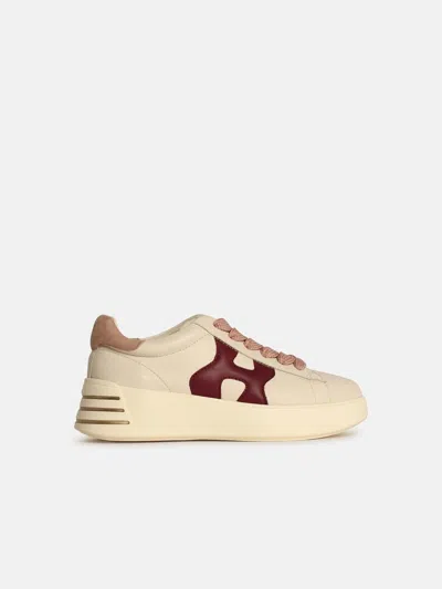 Hogan 'rebel H564' Ivory Leather Sneakers